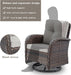 Patio Furniture Swivel Glider PE Wicker Chairs, Outdoor Swivel Rocker Seating with Cushions for Porch Deck Balcony, Brown/Beige