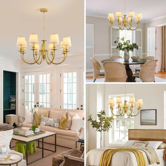 34.6in EightLight Chandelier Over Table Fixture LivingRoom
