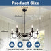 Farmhouse Chandelier for Dining Room: 6-Light Black Industrial Kitchen Island Pendant Light Fixture with 6 E12 Bulbs - Rustic Candle Chandeliers Vintage Modern Hanging Ceiling Lamp for Bedroom