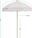 Boho Patio Umbrella, 6FT Beach Umbrella with Fringe, Wooden Pole