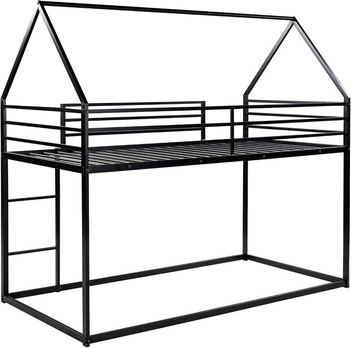 Full Over Full Metal Bed CharcoalPowderCoatedFinish Roof