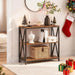 Sofa Table, Industrial Console Table, 3-Tier Narrow Side Table with Open Shelves, Foyer Table for Entryway, Hallway, Kitchen, Living Room and Bedroom, Easy Assembly, Rustic Brown CTHR8001Z