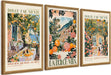 Triptych Dolce Far Niente Framed Cnavas Wall Art 20X30 Inches X3 | Wooden Frame, Uv-Resistant Ink, Giclée Printing Process, Pre-Installed Hooks Make It Easy to Hang Home or Office Wall Decor