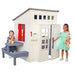 Outdoor Wooden Playhouse with Picnic Table Mailbox Grill White UV Treated Homey Touches BBQ Grill Picnic Table Indoor Sink Easy