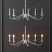 34.75Inch White Six Light Farmhouse Iron Chandelier