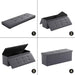Storage Ottoman, Fireproof Folding Bench with Lock(15”X 43”X15”), Water-Resistant ＆ Heat Insulation Large Storage Chest with Handles＆2 Extra Spaces Safe for Living Room, Bedroom, Home, Grey
