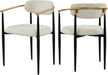 Mid Century Modern Dining Chairs Set of 2, Upholstered Kitchen Room Chairs with 3" High-Resilience Cushion, Sturdy Metal Legs and Ergonomic Curved Backrest for Home Office, Camel
