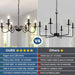 Farmhouse Chandelier for Dining Room: 6-Light Black Industrial Kitchen Island Pendant Light Fixture with 6 E12 Bulbs - Rustic Candle Chandeliers Vintage Modern Hanging Ceiling Lamp for Bedroom