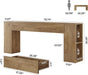 Extra Long Console Table, 79-Inch Entryway Table with 2 Drawers and Side Storage Shelves, Farmhouse behind Couch Table for Entrance, Hallway, Foyer, Living Room, Brown