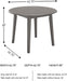 Shullden Casual round Dining Small Drop Leaf Table, Seats up to 4, Gray