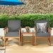 3 Pieces Solid Wood Outdoor Patio Sofa Furniture Set