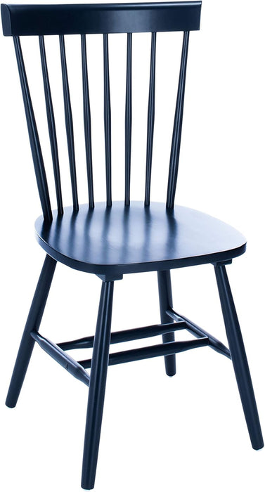 Home Collection Parker Farmhouse Navy Blue Windsor Spindle Solid Wood Dining Chair Set of 2