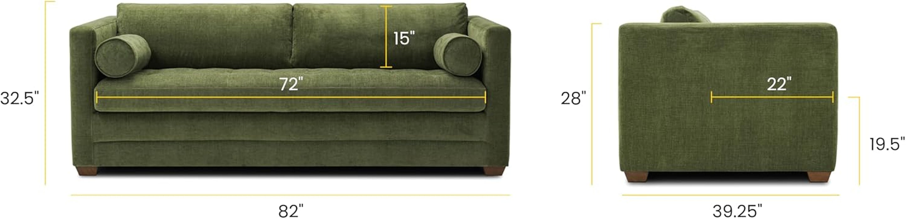 EightyTwoInches Pull Out Sofa Bed With HiddenMattress