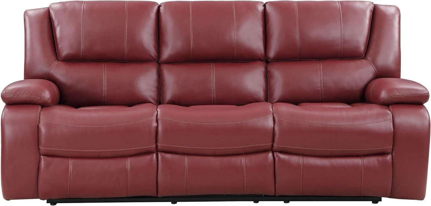 Coaster Home Furnishings - Camila - Fabric - Upholstered Motion Reclining Sofa with Wall-Hugger Design, Padded Armrests and Plump Cushions - Living Room - 30-Inch - Red - 610241