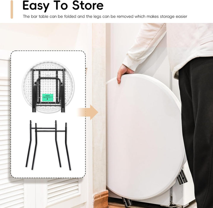 28In UltraPortable Folding Bar Height Cocktail Table