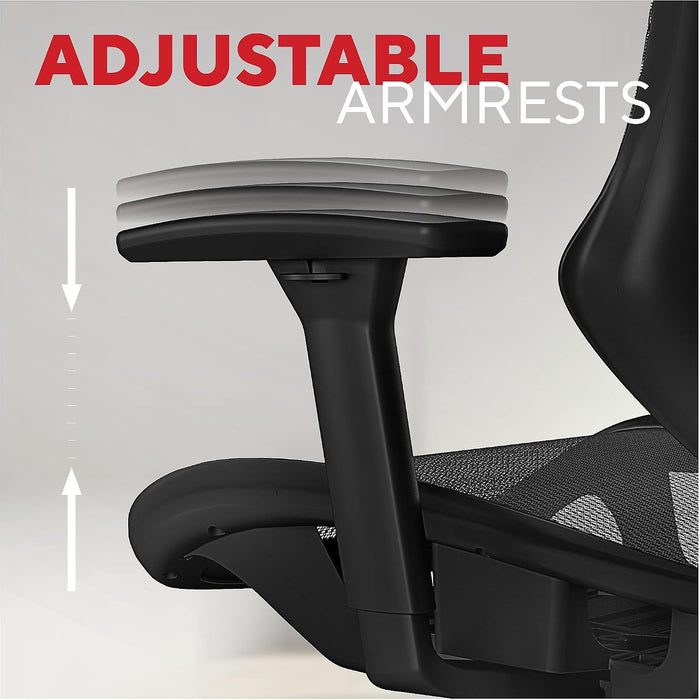 Dexley Ergonomic Mesh Task Chair, Lumbar Support, Swivel, Black