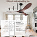 Ceiling Fan No Light, 52 in Outdoor Ceiling Fans with Remote Control without Light, 3 Blades, 6 Speed Reversible DC Motor Modern for Patios, Kitchen, Bedroom, Porch