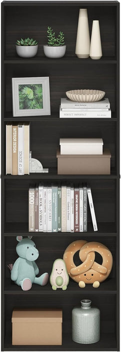 Jaya Simply Home Free Standing 6-Tier Open Storage Bookcase, Espresso
