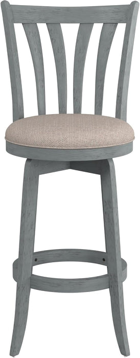 Furniture Savana Wood Bar Height Stool, 30" High, Blue Wire Brush