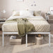 Full Size Bed Frame, 18 Inch Metal Beds with Storage Space, White