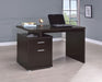 Home Furnishings - Irving - Engineered Wood - 47-Inch 2-Drawer Computer Desk with File Cabinet, Rectangular Desk with Smooth Top, and Plastic Glides - Home Office - Cappuccino - 800109