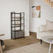 No Assembly Folding Bookshelf Storage Shelves 4 Tier Vintage Bookcase Standing Racks for Bedroom Living Room Home Office