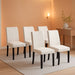 Upholstered Dining Chairs Set of 6, Modern Fabric and Solid Wood Legs & High Back, Parsons for Kitchen/Living Room- Beige