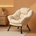 Contemporary Beige Lounge Chair with Armrests and Pocket