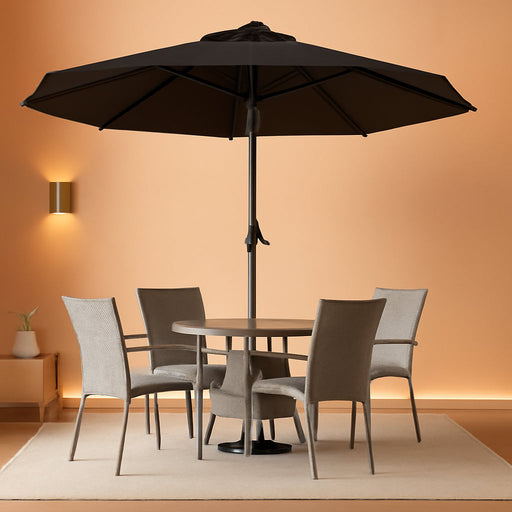 15X9Ft Large Patio Umbrella, Double-Sided Outdoor Market Rectangle Table 177''X104'' Umbrella with Crank Air Vents for Deck Pool Patio(1.9" Pole, Black)