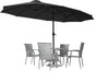 15X9Ft Large Patio Umbrella, Double-Sided Outdoor Market Rectangle Table 177''X104'' Umbrella with Crank Air Vents for Deck Pool Patio(1.9" Pole, Black)