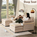 108-Inch U-Shaped Premium-Quality Sectional Sofa Beige