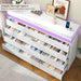 12 Drawer Dresser for Bedroom, 70" Wide 44" Tall Dresser with LED Light & Charging Station, Modern Chest of Drawers for Closet, Living Room, Entryway, Hallway (White, 12 Drawers)