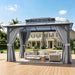 10X12 Ft Aluminum Gazebo Featuring Polycarbonate Roof