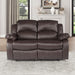 Manual Recliner Loveseat - Brown Faux Leather