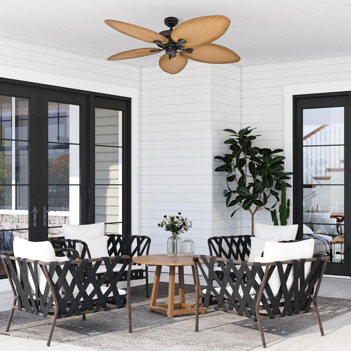 52Inch Palm Island IndoorOutdoor Ceiling Fan Bronze