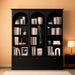 71" Tall Triple Wide Bookshelf with Doors, 5-Tier Large Arched Bookcase | with Cabinets, Modern Bookcases with 15 Storage Shelves, Wood Book Shelf for Living Room, Home Office, Black