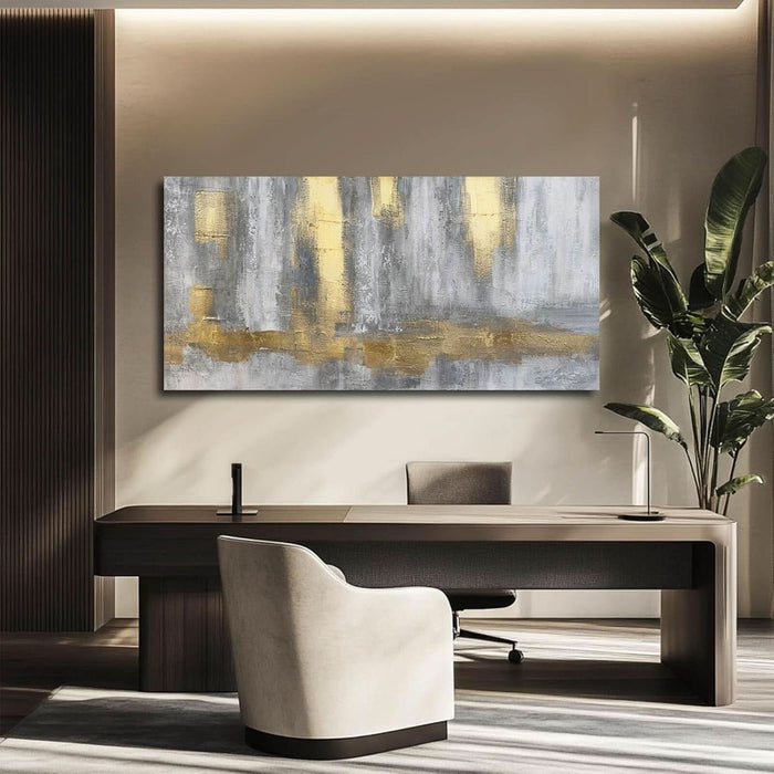 Textured Wall Art Gold Wall Decor Modern Wall Picture 24"X48" Artwork for Bedroom Decorative Painting for Dining Room Area