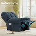 2024 New Power Recliner Chair for Adults, Adjustable Electric Chair Power Reclining Sofa, USB Port, Ultra-Comfy Teddy Fleece Recliner for Living Room, Tool-Less Assembly Single Sofa, Blue Gray