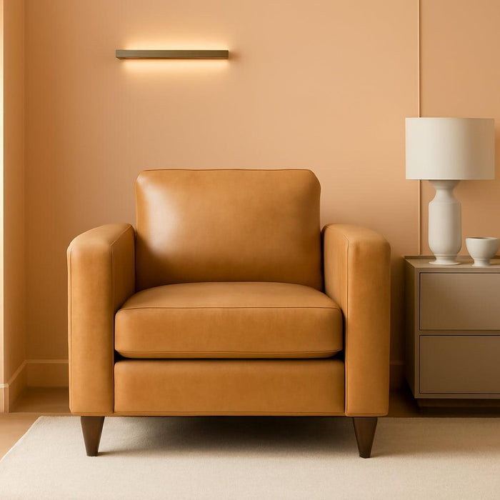 Faux Leather Oversized Accent Chair with Storage Deep Seat Single Sofa Large Reading Armchair for Living Room Bedroom Office Brown