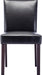 Upholstered Kitchen & Dining Room Chairs with Low Back, Faux Leather Armless Dining Chairs with Solid Wood Legs, Set of 2, Black
