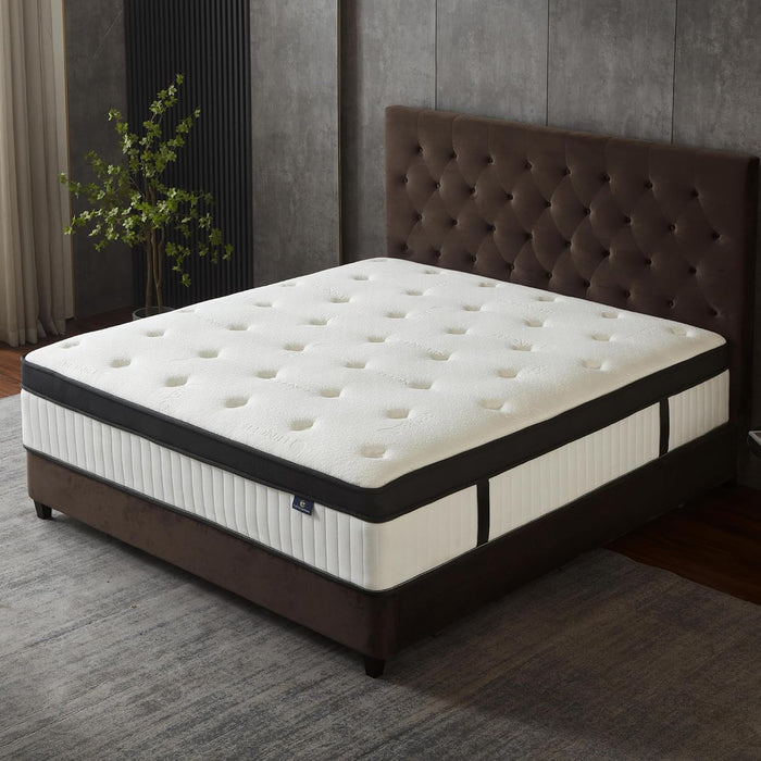 Full Size Mattress, 12 Inch Hybrid Mattress in a Box, Memory Foam and Pocket Springs, Fiberglass Free, Soft and Breathable, Medium Firm Feel