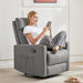 Recliner Chair, Swivel Rocking, Glider Rocker Recliner, Nursery Chair with Extra Large Footrest for Living Room, High Back, Upholstered Deep Seat (Grey)