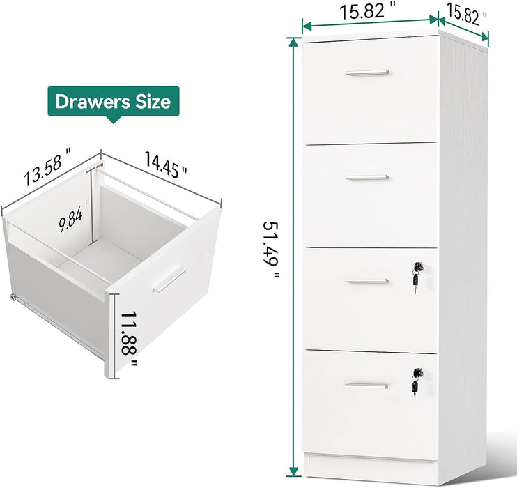 4-Drawer Locking Vertical File Cabinet