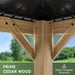 12' X 16' Outdoor Cedar Wood Hardtop Carport, Heavy Duty Gazebo with Double Galvanized Steel Roof, All-Weather Wind & Snow Resistant Permanent Pavilion for 2 Cars, Boat, Patio, Backyard