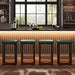 24.6" Bar Stools Set of 4 with PU Leather Upholstered Seats, Green | Counter Height Bar Stools with Metal Frame & Footrest, Modern Backless Kitchen Barstools for Home Bar, Dining Room