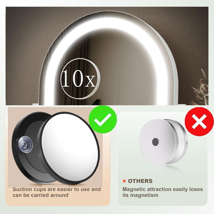 Lighted Makeup Mirror, Hollywood Vanity Mirror with Lights, Three Color Lighting Modes, LED Mirror, Smart Touch Control, 360°Rotation (15.2In. Curved)