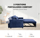 Navy Corduroy Convertible Sleeper Sofa Bed Pockets