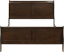 Home Furnishings - Louis Philippe - Wood - Queen Sleigh Bed with Curved Details, Slim Legs, Traditional Style, Geometric Form - Bedroom - Cappuccino - 202411Q