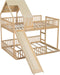 Natural SolidWood ExtraLarge OverQueen Bunk Bed Slide