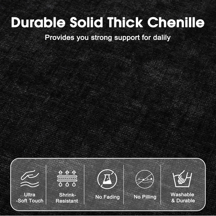 Modern Minimalist Chenille Modular Sectional Sofa, Oversized Couch and Loveseat Set with Thick Cushions, Upholstered Sofa for Small Spaces, Living Room, Bedroom, Office, Apartment(Black,75" Loveseat)